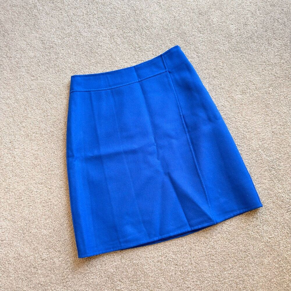 # Weekend Max Mara Royal Blue A-line Skirt Cotton Wool Faux wrap Skirt MEDIUM